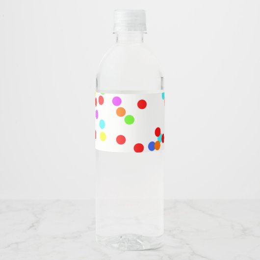 Colorful Confetti Birthday Waterfles Etiket (Voorkant)