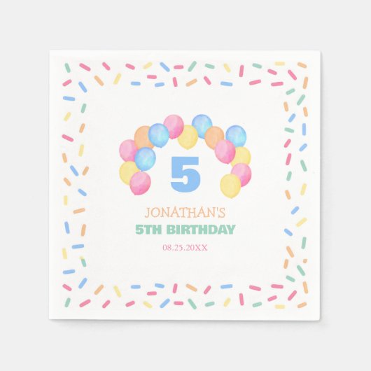 Colorful Confetti Frame Balloon Arch Birthday Servet (Voorkant)