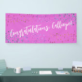 Colorful Confetti Handwriting Gefeliciteerd Spandoek (Beurs)