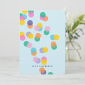 Colorful Confetti Pastel Blue Kids Birthday Kaart (Staand voorkant)