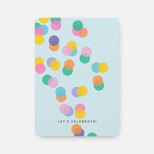 Colorful Confetti Pastel Blue Kids Birthday Kaart
