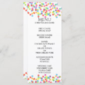 Colorful Confetti Rainbow Fun Wedding Menu (Voorkant / Achterkant)