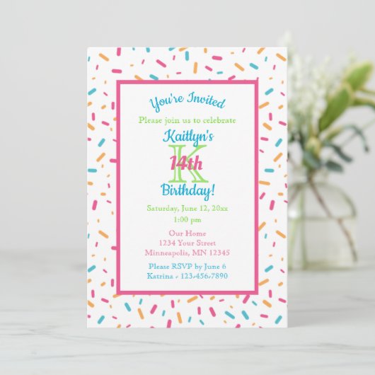 Colorful Confetti Sprinkles | Partij voor de verja Kaart (Staand voorkant)