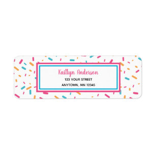 Colorful Confetti Sprinkles Retouradreslabel Etiket