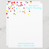 Colorful Confetti Stationery (Voorkant / Achterkant)