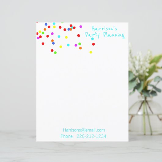 Colorful Confetti Stationery (Staand voorkant)