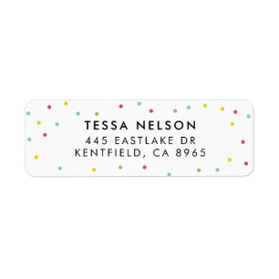 Colorful Confetti Stippen Patroon Etiket