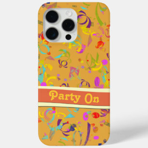 Colorful Confetti Toss Background over Oranje iPhone 15 Pro Max Hoesje