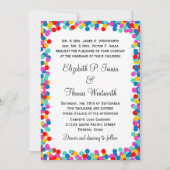 Colorful Confetti Wedding Invitation Kaart (Voorkant)
