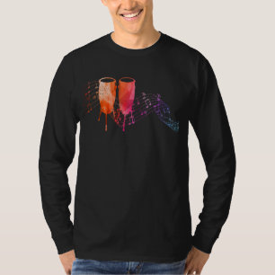Colorful Conga op muziekblad voor Conga Drummer T-shirt