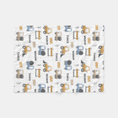Colorful Construction Trucks Patroon Fleece Deken (Voorkant (Horizontaal))