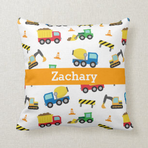 Colorful Construction Vehicles Pattern Boys Room Kussen