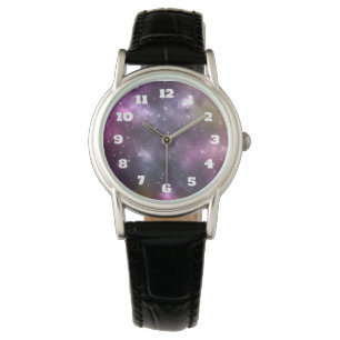 Colorful Cool Nebula and Stars in Space Horloge