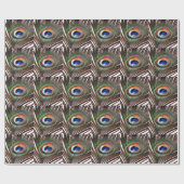 Colorful Copper Peacock Feather Cadeaupapier (Vlak)