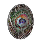 Colorful Copper Peacock Feather Dartbord (Voorkant Links)