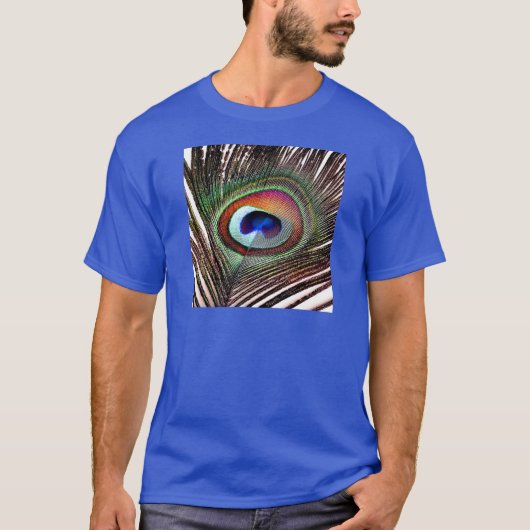 Colorful Copper Peacock Feather T-shirt (Voorkant)