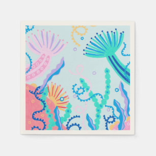 Colorful Coral Ocean Reef Paper Napkin Servet