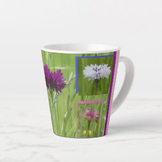 Colorful Cornflowers Collage Latte Mug Mok