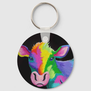 Colorful Cow Sleutelhanger