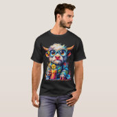 Colorful Cow T-Shirt with Cold Drink (Devant entier)