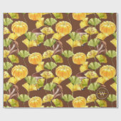 Colorful Cozy Autumn Waterverf Pattern Monogram Cadeaupapier (Vlak)