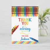 Colorful Crayon Birthday Dank je wel Bedankkaart (Staand voorkant)