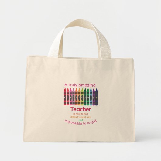 Colorful Crayon/Kindergarten Onderwijser Mini Tote Bag (Voorkant)