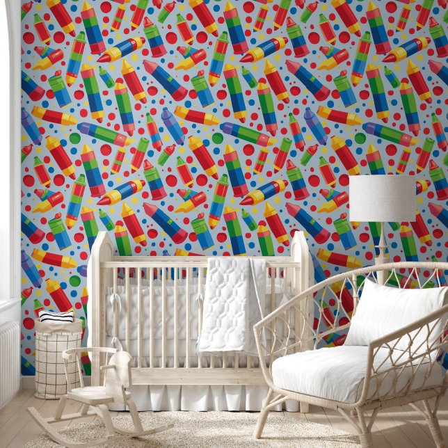 Colorful Crayons Behang (Kinderen)