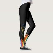Colorful Crayons op zwart Leggings (Rechts)