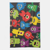 Colorful Crazy Fun Monsters Creattern Theedoek (Verticaal)