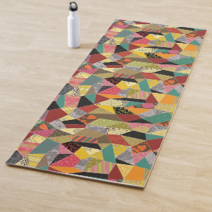Colorful Crazy Quilt Patchwork Yogamat