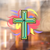 Colorful Cross Window Cling Raamsticker (Vel 2)