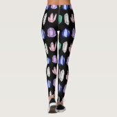 Colorful Crystals Pattern Black Leggings (Achterkant)