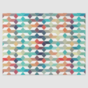 Colorful Cubes Modern Geometric Pattern Tissuepapier