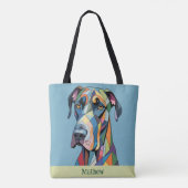 Colorful Cubist Great Dane  Draagtas (Achterkant)
