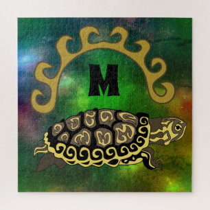 Colorful Cumberland Slider Turtle Monogram Legpuzzel