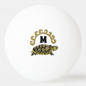 Colorful Cumberland Slider Turtle Monogram Pingpongballen (Voorkant)