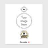 Colorful Cumberland Slider Turtle Monogram Sticker (Vel)