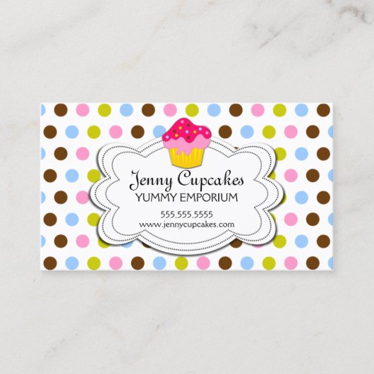 Colorful Cupcake Bakery Visitekaartje (Voorkant)
