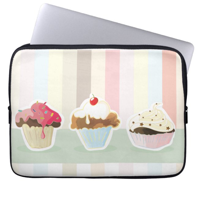 colorful cupcake laptop sleeve (Voorkant)