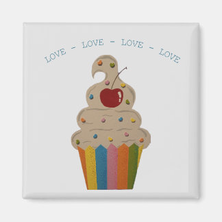 Colorful Cupcake Love Magnet Magneet