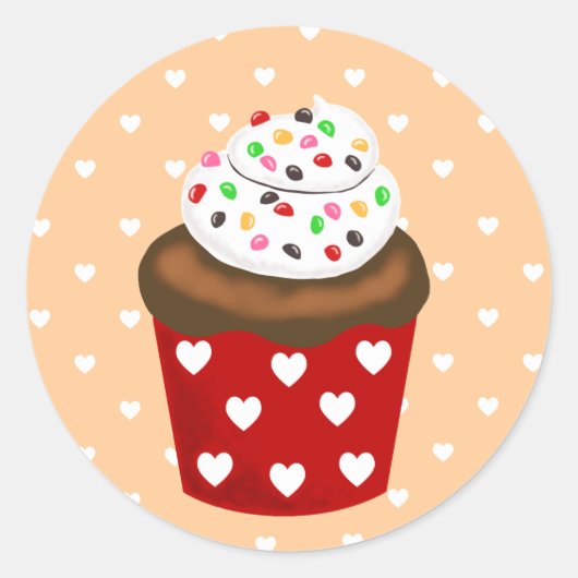 Colorful Cupcake Ronde Sticker (Voorkant)