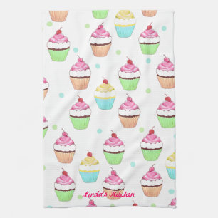 Colorful Cupcake Tea Towel Theedoek