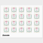 Colorful Cupcake Whimsical Bunnies Bakery Vierkante Sticker (Vel)