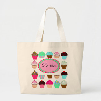 Colorful Cupcakes - Gepersonaliseerd Grote Tote Bag