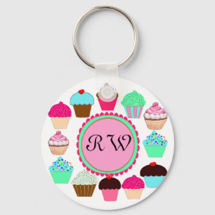 Colorful Cupcakes - Gepersonaliseerd Sleutelhanger
