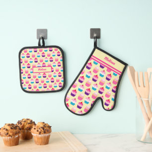 Colorful Cupcakes Ovenwant & Pannenlap Set