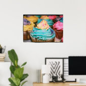 Colorful Cupcakes Poster (Thuiskantoor)