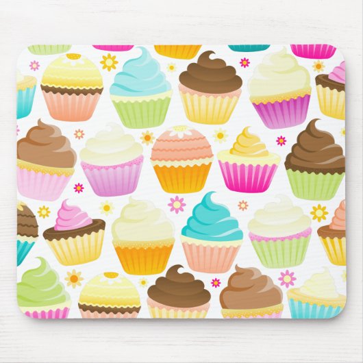Colorful Cupcakes (wit) Muismat (Voorkant)