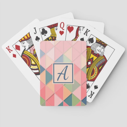 Colorful Custom Monogram Pokerkaarten (Achterkant)